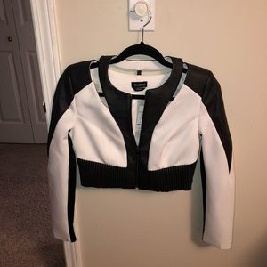 Black and White Leather Jacket